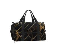 Black Gold Marble Gym Duffle Bag with Shoe Compartment Travel Weekender Overnight Bag Waterproof Sports Gym Bag with Shoulder Strap