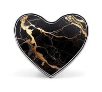 Black Gold Marble Lapel Pin Cute Custom Button Pin Personalized Heart Brooch Aluminum Alloy Brooch Pins Fashion Exquisite Badge Pins for Hat Bag Suit Tie Wedding Accessories