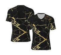 Black Gold Marble Men’s Football Jersey – Breathable Training Top for Athletic Performance and Comfortable Activewear, Quick Dry Tee, Outdoor Sports Jersey