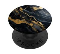 Black-Gold Marble modern elegant luxery design PopSockets Adhesive PopGrip