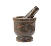 Black & Gold Marble Mortar & Pestle,Perfect Grinding Pestle& Mortar,Easy to Clean Antique Mortar & Pestle