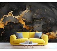 Black Gold Marble Murals Luxury Gold Foil Marble Wall Mural Wallpaper Modernism Wallpaper for Bedroom Living Room 500x300cm Home TV Sofa Background Wall Decor (Not Self-Adhesive)