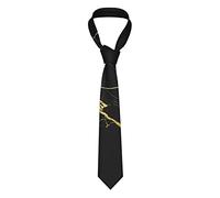 Black Gold Marble Necktie For Men, 3.15 Inches Wide Fashion Suit Ties For Business Birthday Wedding Banquet Party