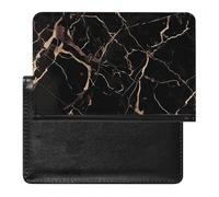 Black Gold Marble Passport Holder & Travel Wallet Passport Cover Protector Essentials with Credit Card Slots
