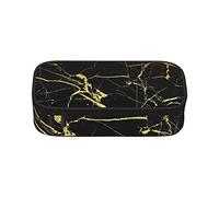 Black Gold Marble Pencil Case Large Capacity Pen Bag Office Stationery Bag Cosmetic Bag with Compartments for Girls Boys