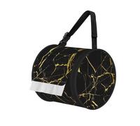 Black Gold Marble Print Hanging Hand Tissue Box, Round Tissue Holder With Adjustable Shoulder Straps For Cars Office