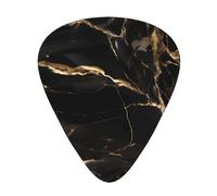 Black Gold Marble Printed guitar picks for acoustic, electric, and band players, 12 pieces in 3 different thicknesses
