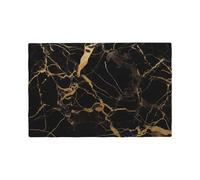 Black Gold Marble Printed Linen Placemats Set 6 Pcs, 45x30 CM, Heat-Resistant Place Mats Cloth Table Mats for Dining Table Kitchen Parties