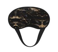 Black Gold Marble Sleeping Mask for Adults Blackout, Comfortable Eye Mask Blocking Light for Travel, Yoga