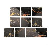 Black Gold Marble Tile Stickers Self-Adhesive PVC Wall Floor Decor for Kitchen Bathroom Home Improvement 15x15cm 20x20cm Removable(20x20cm)