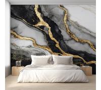 Black Gold Marble Wallpaper Black Gold, Quicksand Fluid Art Wall Paper for Bedrooms, Home Decor Photo Wallpaper for Living Room 350x256 Non-Woven Wall Mural W&49