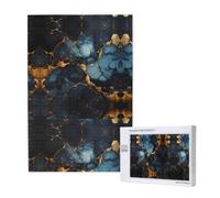 Black Gold Marbled,1000 Pieces Adults Puzzle Game Challenging Puzzles,Jigsaw Puzzles