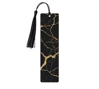 Black Gold Marbledouble Sided Printed Wooden Bookmark 18x3.1cm for Reading, A Gift for Book Enthusiasts and Readers, and A Reading Accessory for Book Enthusiasts