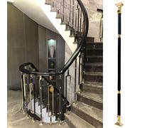 Black Gold Metal Balusters 37.4in - Adjustable Flat Spindles for Staircase Porch Balcony Loft Villa - Durable Railing Guardrail with Connector & Shoes