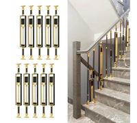 Black & Gold Metal Stair Baluster Posts Level & Slope Staircase Safety Balusters for Hotels Villas Offices Prevent Falls Pack of 210 Durable & Stylish