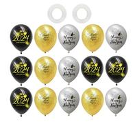 Black Gold New Year Party Decoration Happy New Year Banners Decoration Happy New Year Balloons For New Year Celebrations