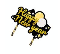 Black Gold New Year Party Decoration Happy New Year Banners Decoration Happy New Year Balloons For New Year Celebrations
