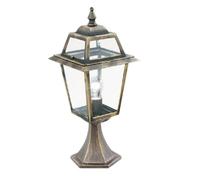 Black Gold Finish Aluminium Outdoor Landscape Post Lamp Light Clear Glass Shade
