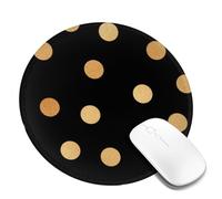 Black Gold Polka Dot Mouse Pad Desk Pad Mouse Mat Non-Slip Rubber Base Mousepad for Computer Pc Office Work