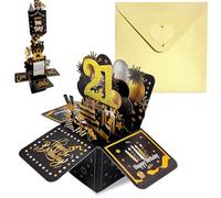 Black Gold Pop Up 21st Birthday Card for Girls Boys Him Her 21 Years Birthday Gifts,Kids 21st Birthdays 3D Pop-Up Greeting Card with Note and Envelope for Daughter Son Sister Brother Friend Partner