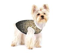 Black & Gold Sparkle,Cotton Sleeveless Pet T-Shirt Soft Stretchy Puppy Breathable Vest,S