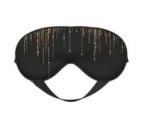 Black Gold Sparkly Glitter Fringe, Full Eye Covers Light Blocking Eye Mask Sleep Eye Mask Soft Blindfold Night Eyeshade