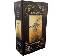 Black Gold Tarot Cards Set, Tarot Cards for Beginners with Meanings on Them, Tarot Cards Deck with Guide Book, Gold Gilded Edges
