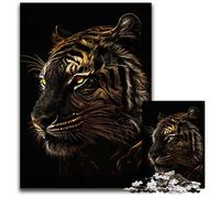 Black Gold Tiger Jigsaw Puzzle 1000 Pieces Jigsaw Puzzles for Adults Educational Brain Teaser Artistic HomeOffice Decor 14 Age 1000 PCS(38x26cm)
