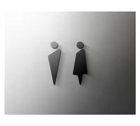 Black Gold Toilet Sign Plate 3D Wash RestrRoom Door Wall Label Sticker Wc Holder Signage Board Art Hotel Bathroom Decor(5,Grey 25x16cm)