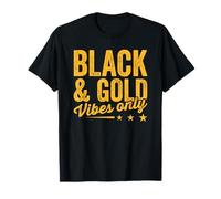 Black Gold Vibes Only Game Day Group High School Football T-Shirt