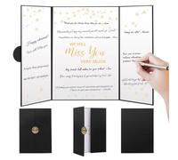 Black Gold We Will Miss You Decorations,Guest Book Alternative for Farewell,Retirement Gifts for Colleagues,Leaving Party Supplies with We Will Miss You Card,Memorable Going Away Presents (Black Gold)