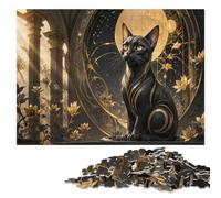 Black Golden Cat Portrait Wooden Puzzle for Adults, Hobby, 1000 Pieces | A hands-on home pastime: solo or shared leisure during indoor leisure.