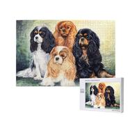 Black Golden Cavalier King Charles Spaniel,1000 Pieces Wooden Jigsaw Family Game Jigsaw Puzzles for Adults Teens Home Decor