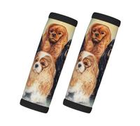 Black Golden Cavalier King Charles Spaniel, 2 Pcs Luggage Handle Wrap Grips, Comfort Soft Handle Covers Luggage Tag