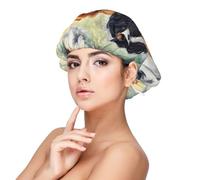 Black Golden Cavalier King Charles Spaniel,Adjustable Silk Hair Wrap Adult's Satin Sleeping Cap Hair Women's Elastic Sleep Bonnet