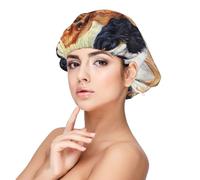 Black Golden Cavalier King Charles Spaniel,Adult's Satin Sleeping Cap - Women's Elastic Sleep Bonnet, Adjustable Overnight Hair Cover
