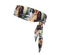 Black Golden Cavalier King Charles Spaniel, Head Tie, Sports Headband Tie Back, Multi Sweatband for Men Women