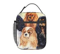 Black Golden Cavalier King Charles Spaniel,Lunch Bag,Insulated Lunch Box Lunch Tote Bag Picnic Lunch Box for Work School Picnic