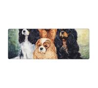 Black Golden Cavalier King Charles Spaniel,Mouse Pad Large Desk Pad Computer Keyboard Mouse Mat With Non Slip Rubber Base 30 x 80 cm