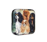 Black Golden Cavalier King Charles Spaniel, Sanitary Pad Storage Bag, Pad Holder Bag with Zipper, Change Purse
