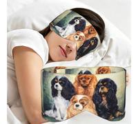 Black Golden Cavalier King Charles Spaniel, Sleep Mask for Home Travel, Full Eye Covers Light Blocking Eye Mask Sleep Eye and Ear Muffs