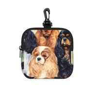 Black Golden Cavalier King Charles Spaniel, Square Zipper Storage Bag, Neoprene Coin Purse, Small Wallets, Change Pouch, Change Purse