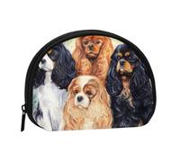 Black Golden Cavalier King Charles Spaniel, Women's Storage Bag Shell Makeup Bag Small Coin Purse Shell Change Pouch