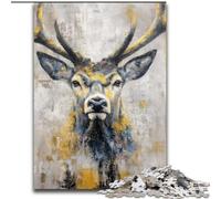 Black Golden Deer 1000 Piece Jigsaw Puzzles for Adults & Teens, Brain Intelligence Challenge Addictive Toys for Home Decoration (26x38cm)