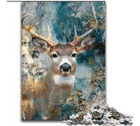 Black Golden Deer Jigsaw Puzzles for Teenagers 1000, Pattern Assembly Deal As Gifts for The Whole Family Suitable for And 14 (26x38cm)