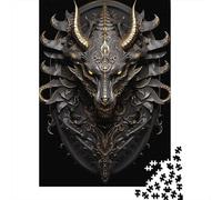 Black Golden Devil Dragon 1000-Piece Jigsaw Puzzle for Adults, 70x50cm/1000pcs, A Calm After-work Activity; Low-dust Card Pieces for Tidy Sorting
