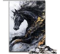 Black Golden Horse 1000 Piece Jigsaw Puzzle for Adults And Teenagers, Perfect for Game Nights, Colorful Toy for Home Gift (50x75cm)