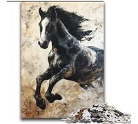 Black Golden Horse Adult Jigsaws 2000 Pieces Difficult, Educational Stress Relief Toy for Is Ideal As A Gift for The Whole Family (70x100cm)