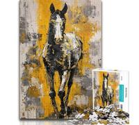 Black Golden Horse Jigsaw Puzzles for Adults 1000 Piece Puzzle,Challenging To Complete But Fun And Humorous Birthday Present,Gifts,Wall Art (75x50cm)