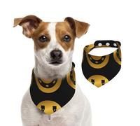 Black Golden Horseshoe,Dog Bandanas Cotton Pet Scarf Adjustable Bibs for Pet,M